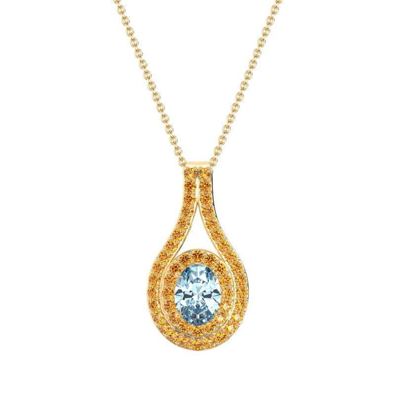 Halo Oval Wrap Necklace