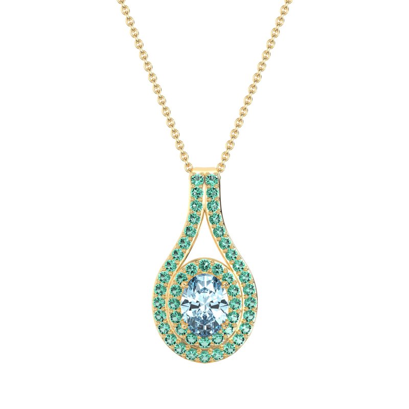Halo Oval Wrap Necklace