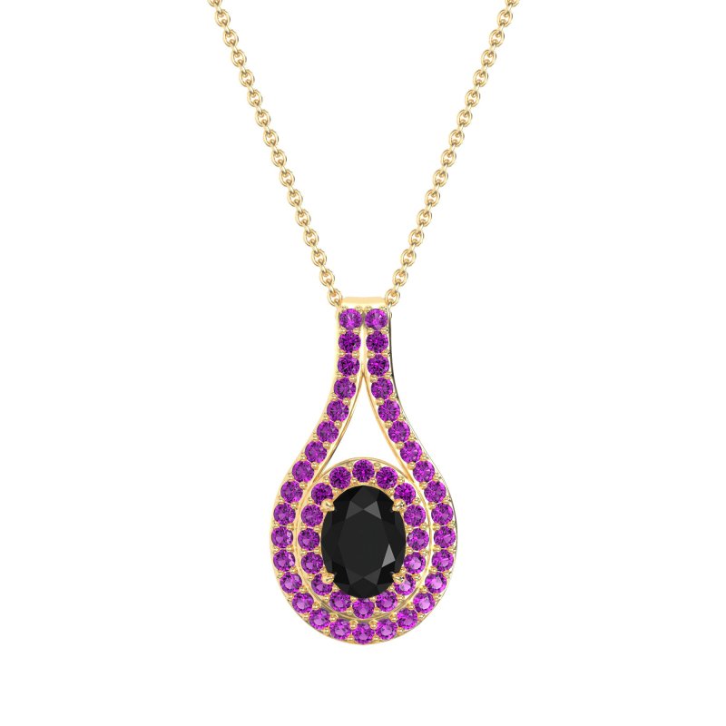 Halo Oval Wrap Necklace