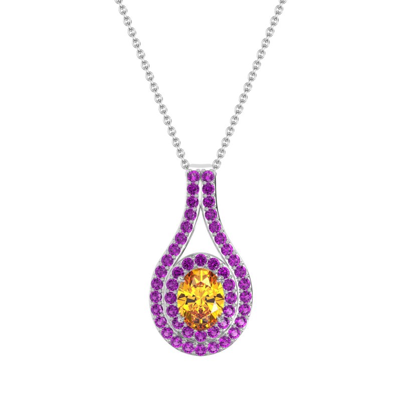 Halo Oval Wrap Necklace