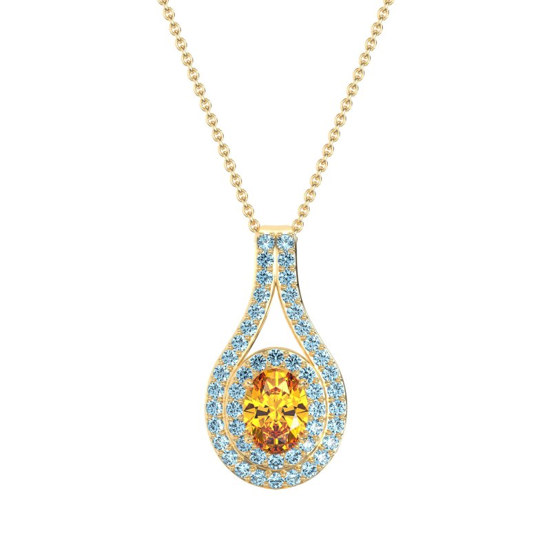 Halo Oval Wrap Necklace