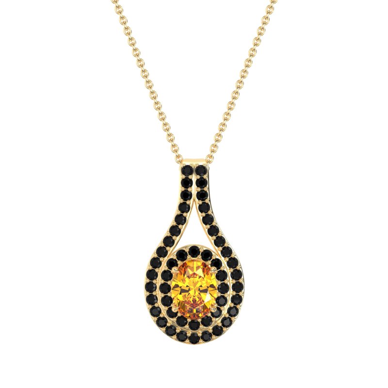 Halo Oval Wrap Necklace