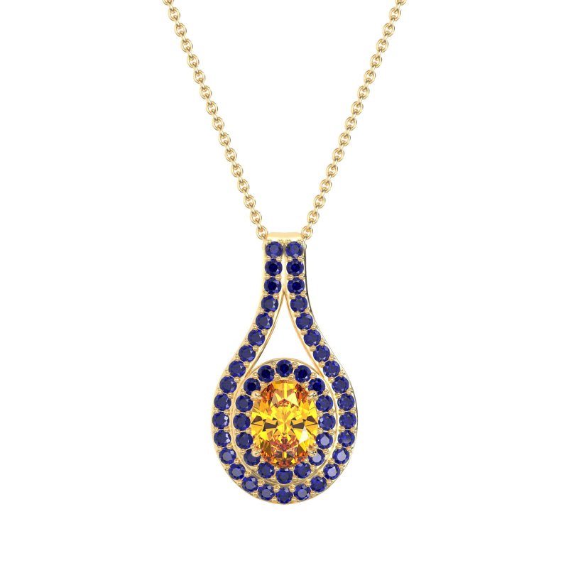 Halo Oval Wrap Necklace