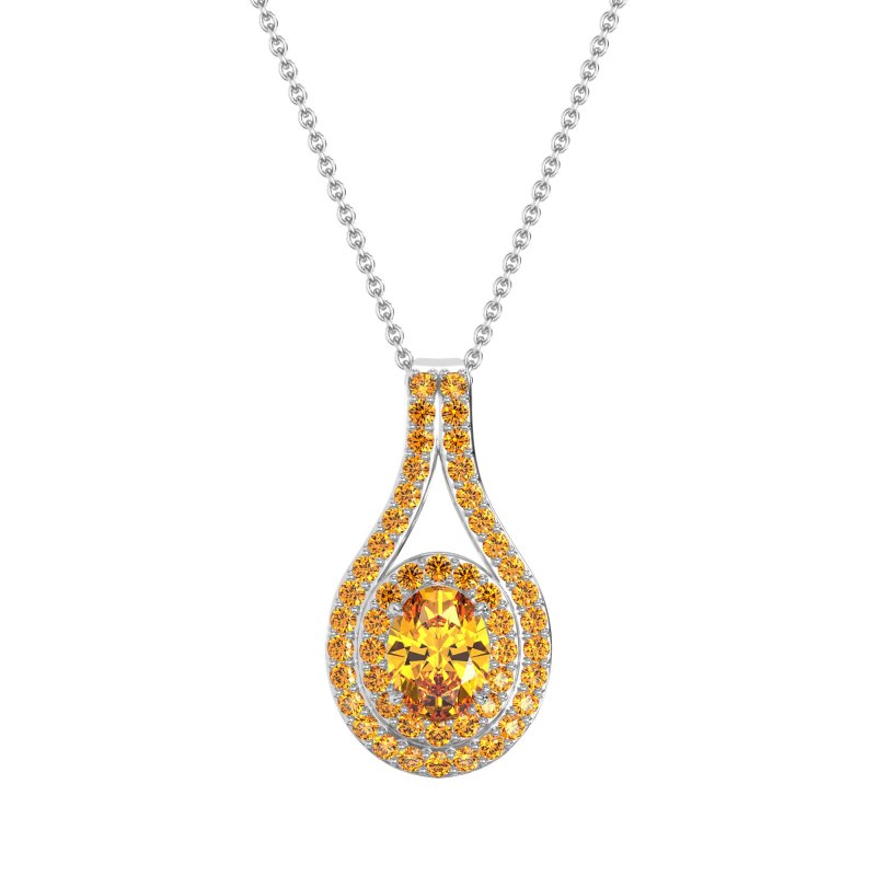 Halo Oval Wrap Necklace