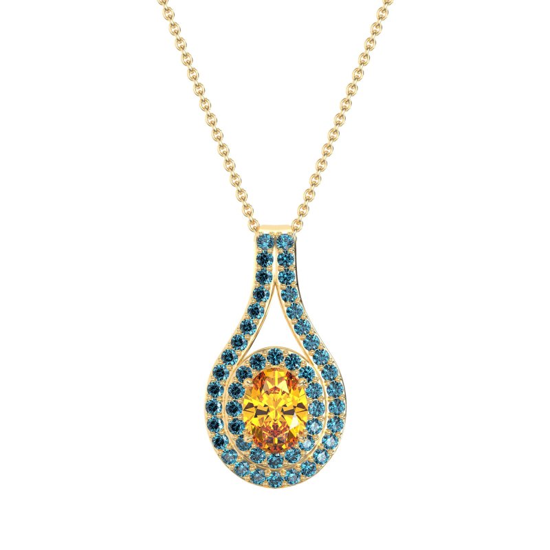 Halo Oval Wrap Necklace