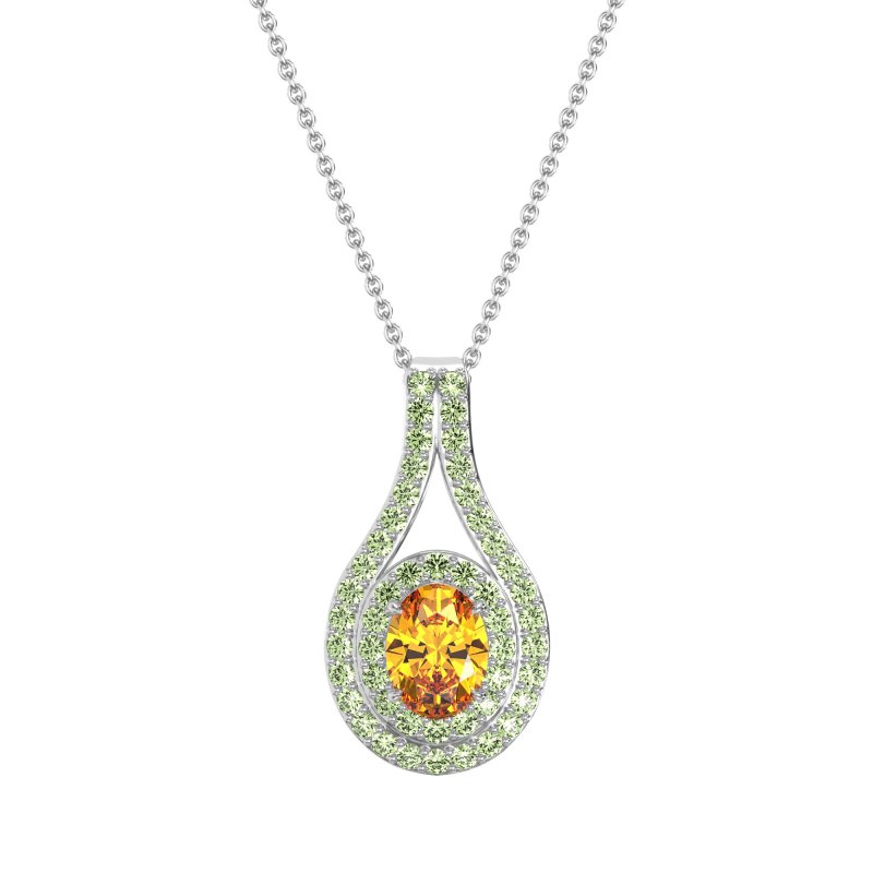 Halo Oval Wrap Necklace