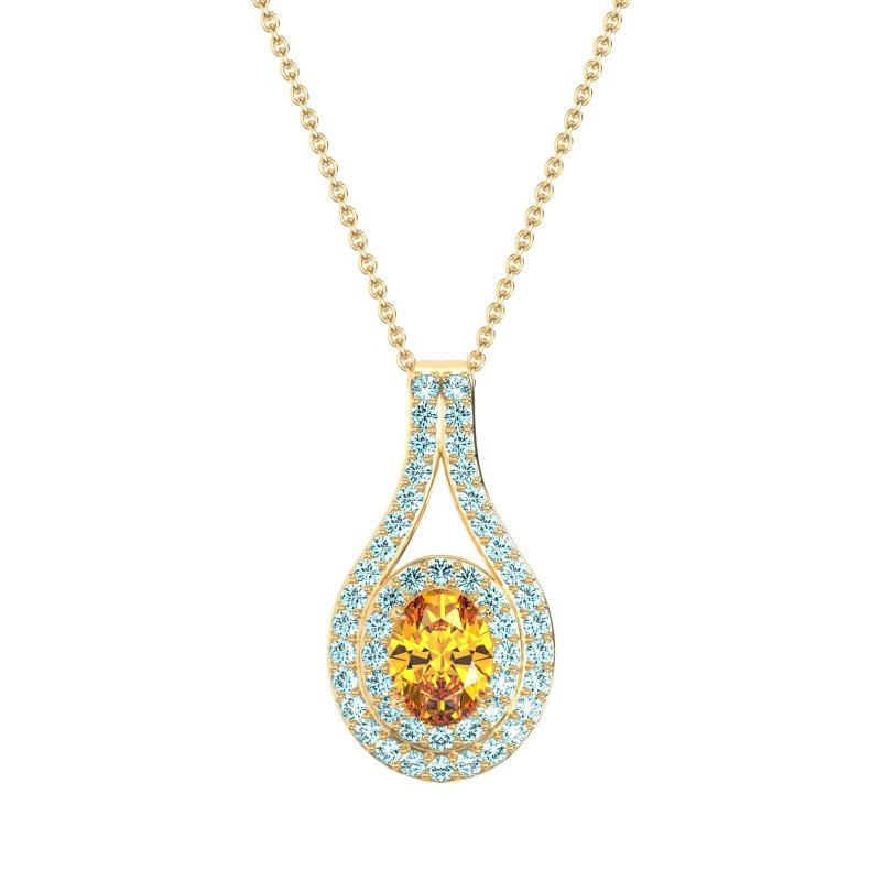 Halo Oval Wrap Necklace