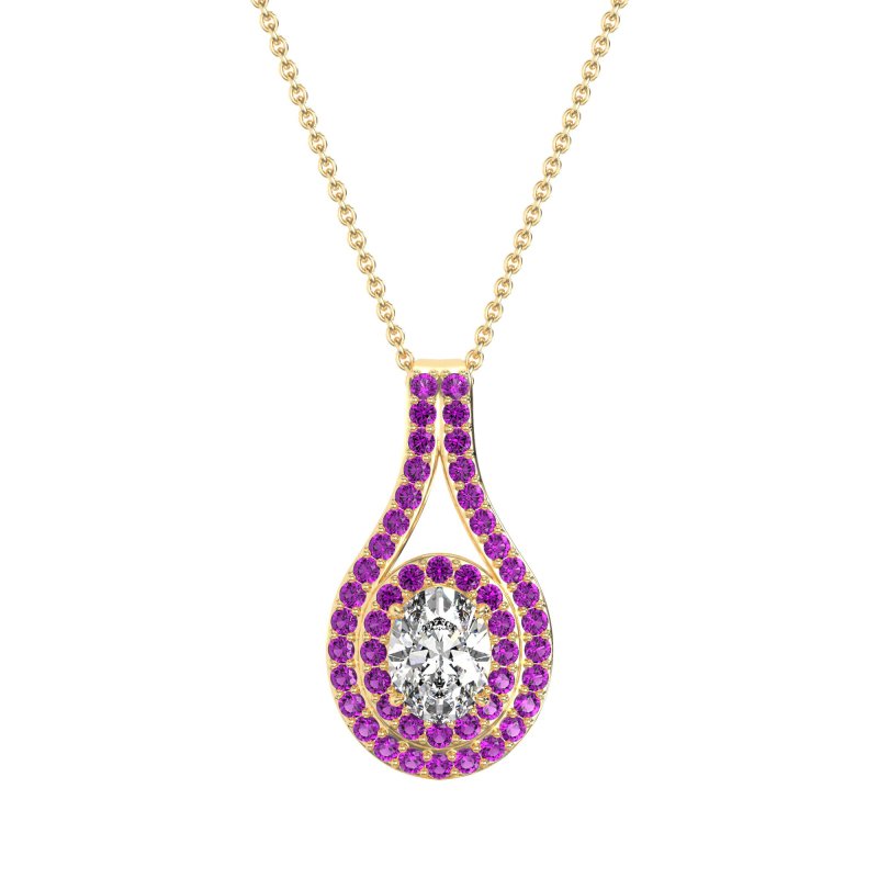 Halo Oval Wrap Necklace