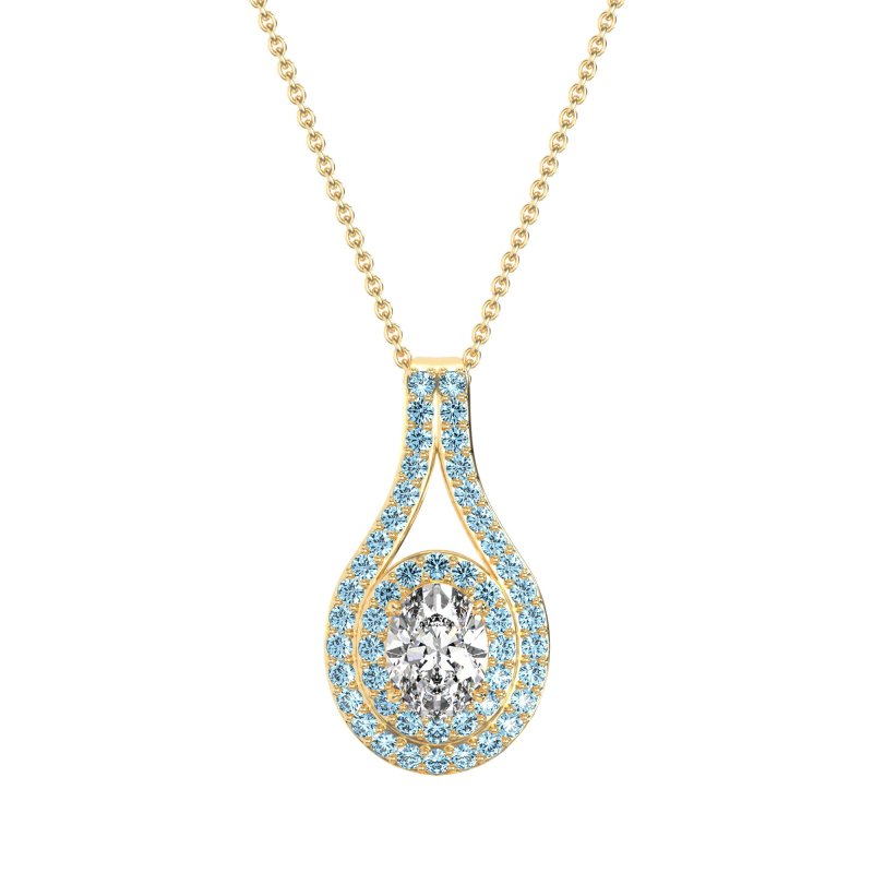 Halo Oval Wrap Necklace