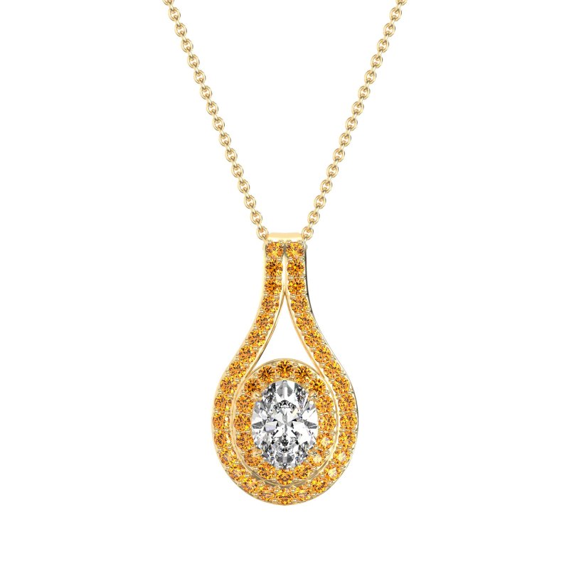 Halo Oval Wrap Necklace