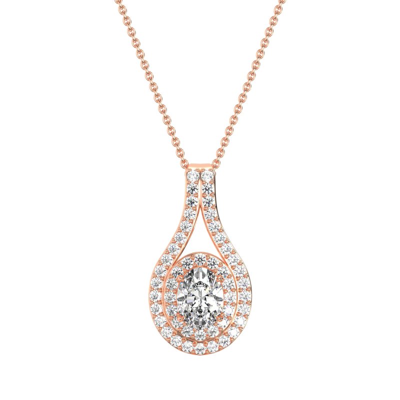 Halo Oval Wrap Necklace