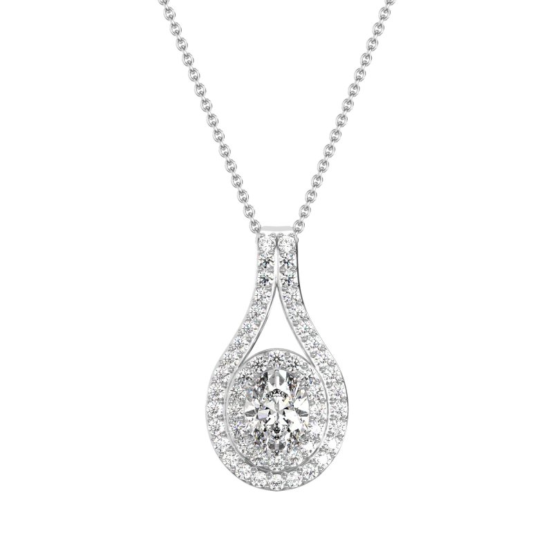 Halo Oval Wrap Necklace