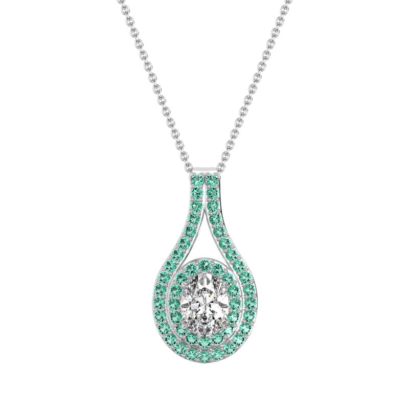 Halo Oval Wrap Necklace