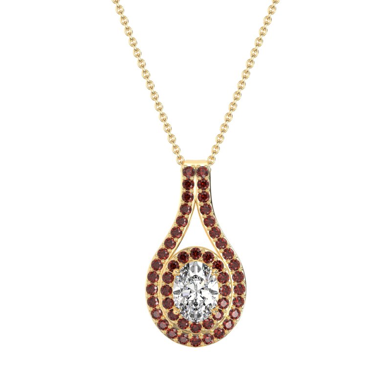 Halo Oval Wrap Necklace