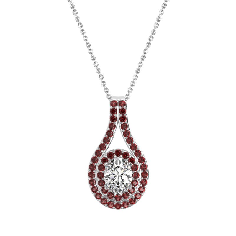 Halo Oval Wrap Necklace