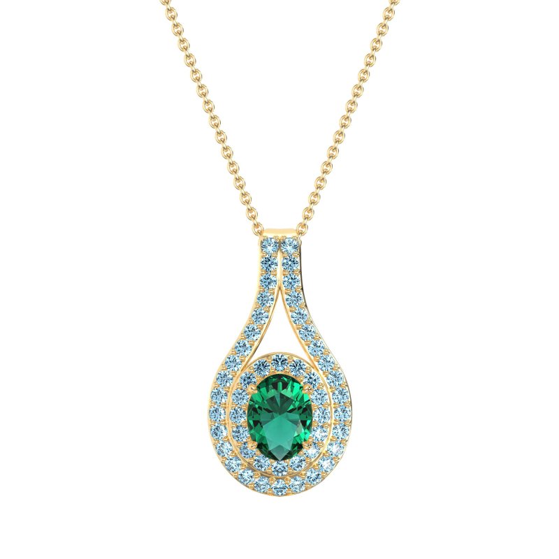Halo Oval Wrap Necklace