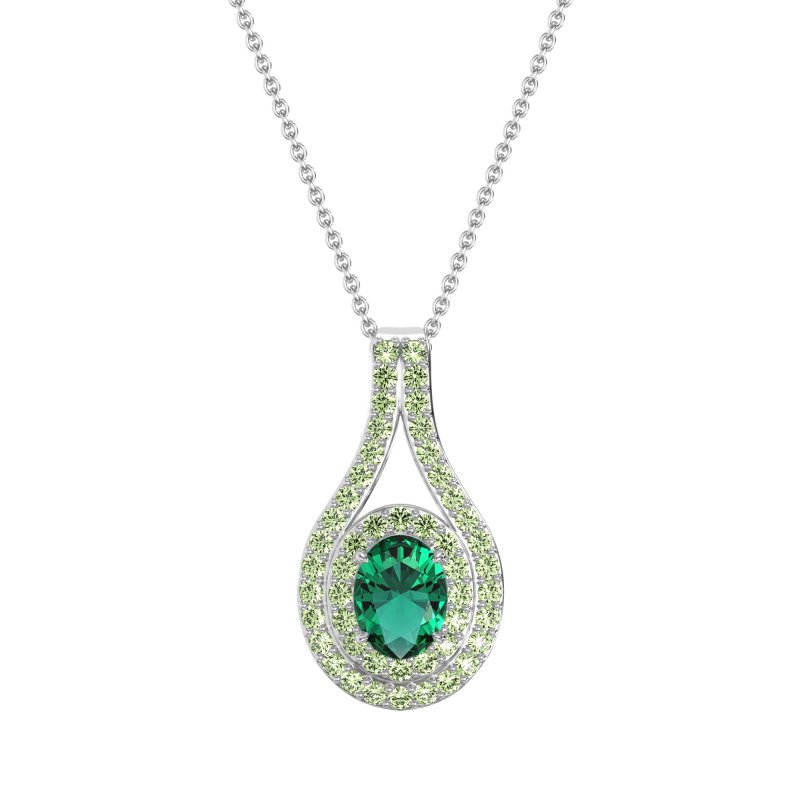 Halo Oval Wrap Necklace