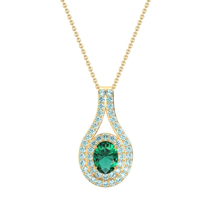 Halo Oval Wrap Necklace