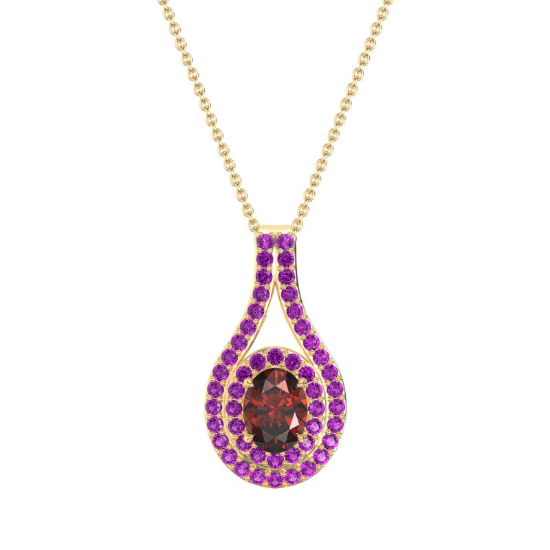 Halo Oval Wrap Necklace
