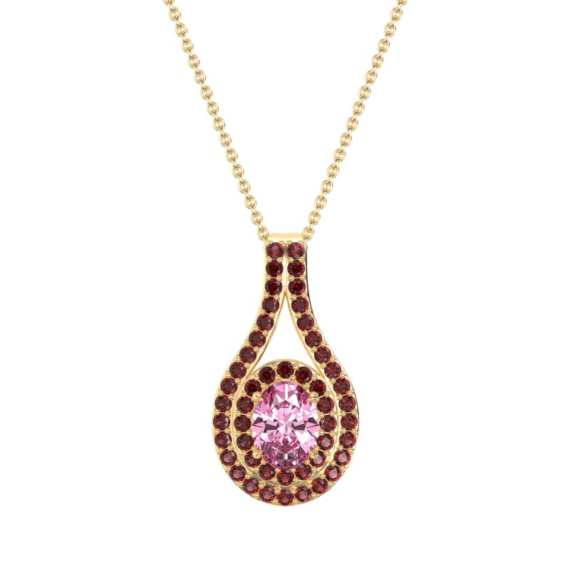 Halo Oval Wrap Necklace