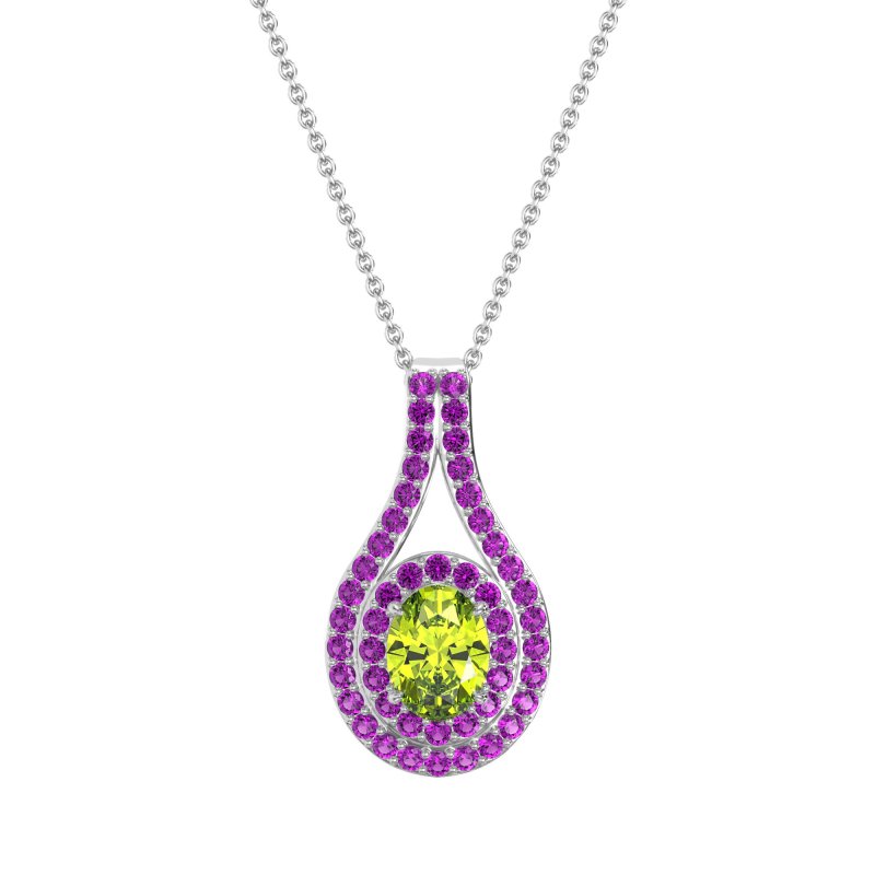 Halo Oval Wrap Necklace
