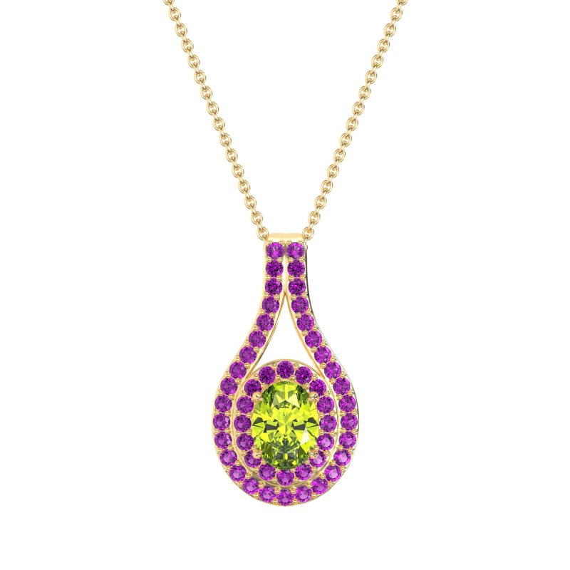 Halo Oval Wrap Necklace