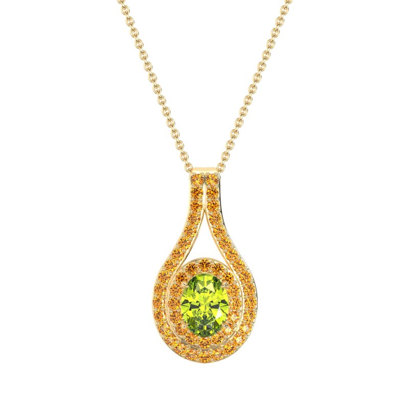 Halo Oval Wrap Necklace