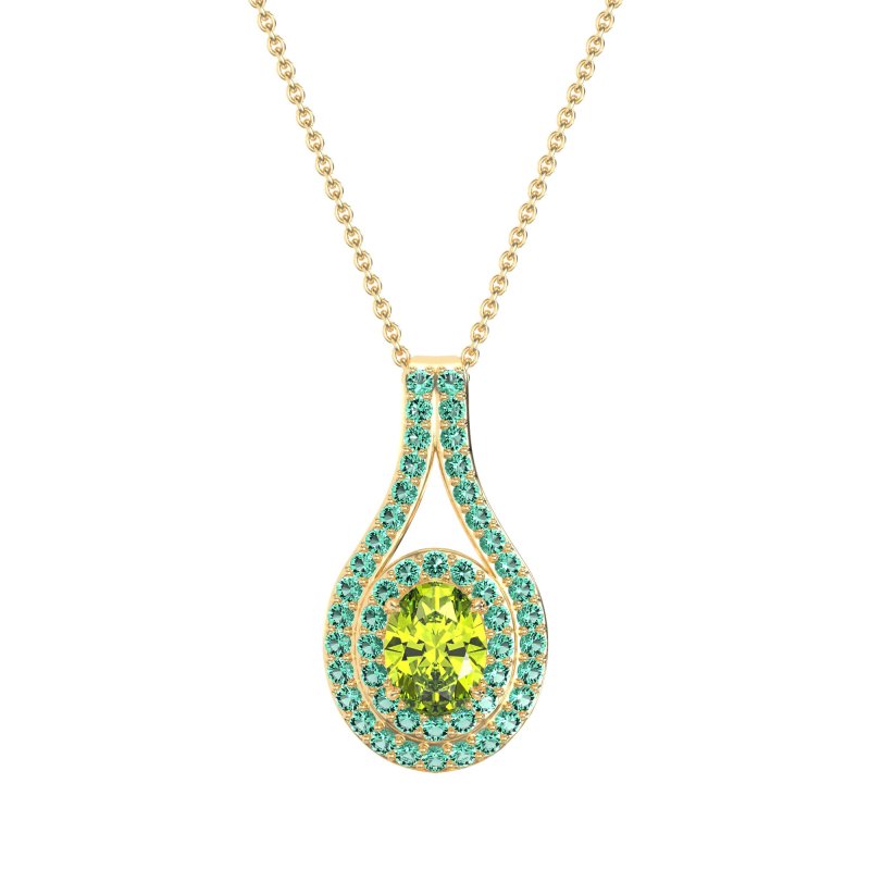 Halo Oval Wrap Necklace
