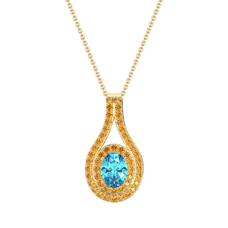 Halo Oval Wrap Necklace