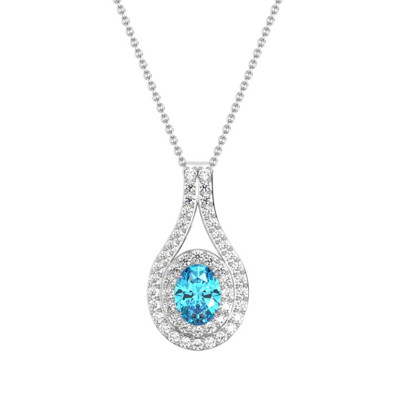 Halo Oval Wrap Necklace