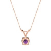 Solitaire Round Split Bail Necklace