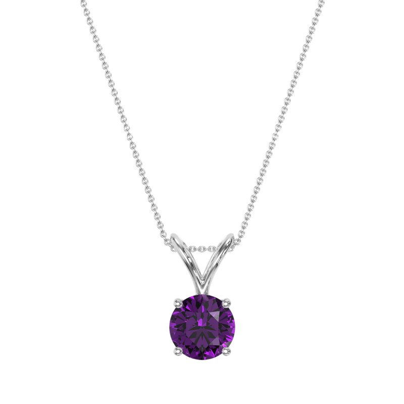 Solitaire Round Split Bail Necklace
