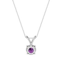 Solitaire Round Split Bail Necklace