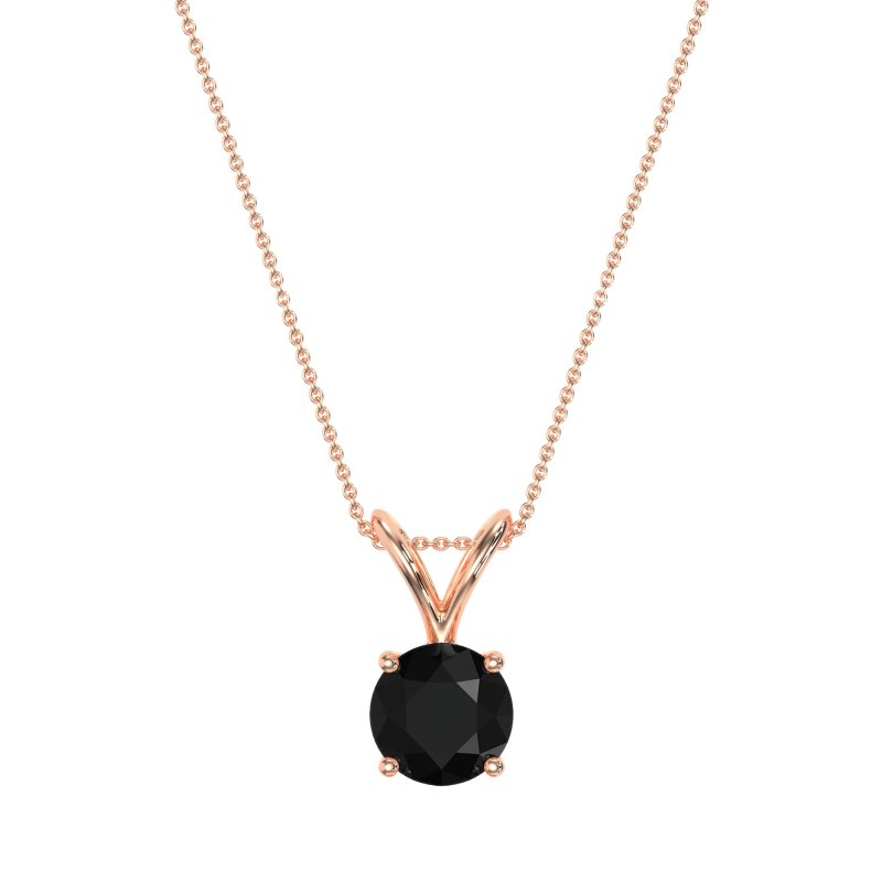 Solitaire Round Split Bail Necklace
