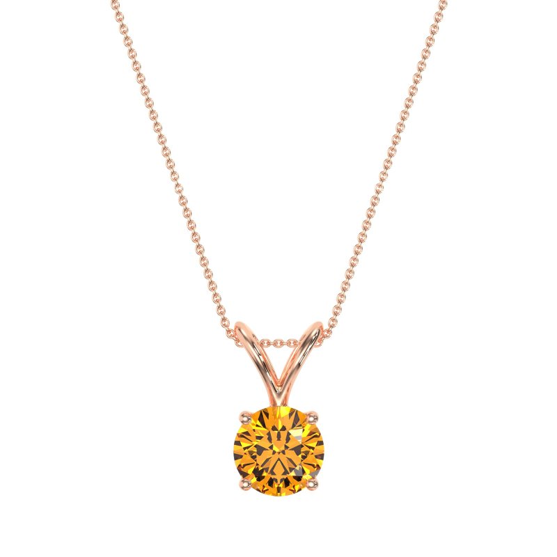Solitaire Round Split Bail Necklace