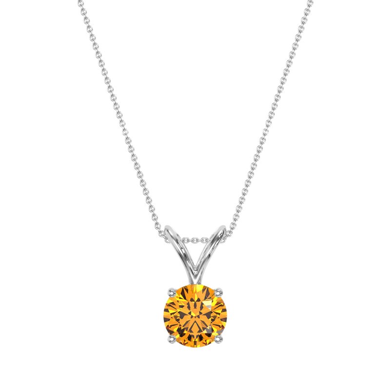 Solitaire Round Split Bail Necklace