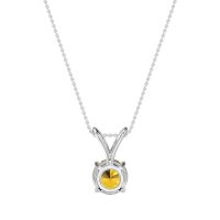 Solitaire Round Split Bail Necklace