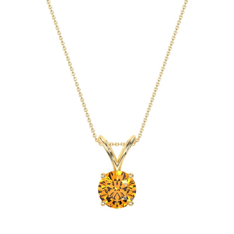 Solitaire Round Split Bail Necklace