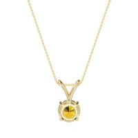 Solitaire Round Split Bail Necklace