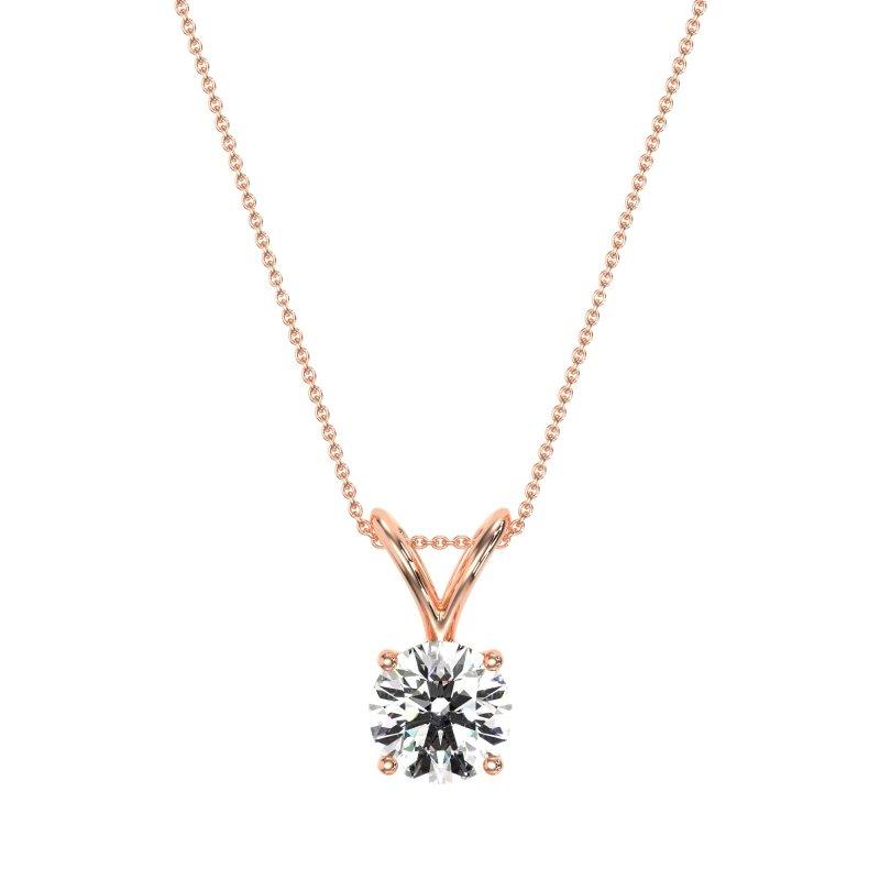 Solitaire Round Split Bail Necklace