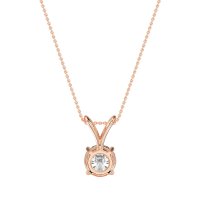 Solitaire Round Split Bail Necklace