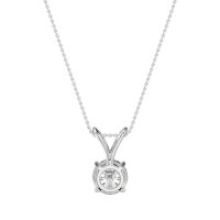 Solitaire Round Split Bail Necklace