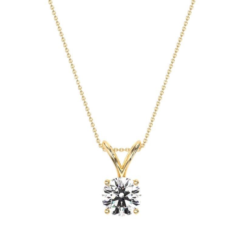 Solitaire Round Split Bail Necklace