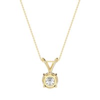 Solitaire Round Split Bail Necklace