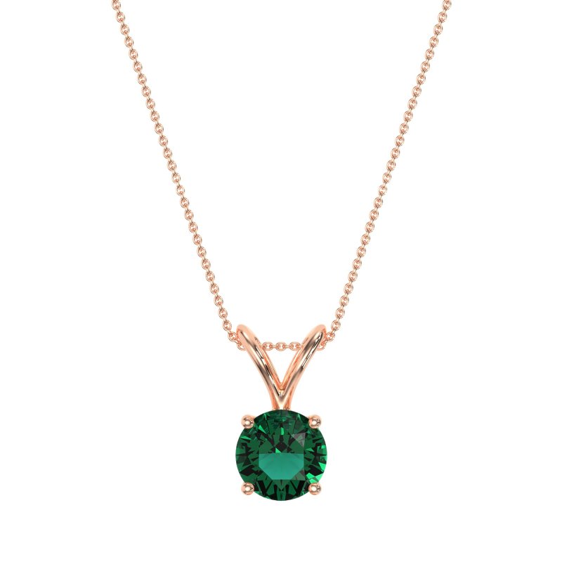 Solitaire Round Split Bail Necklace