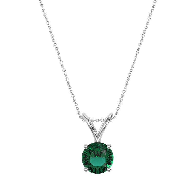 Solitaire Round Split Bail Necklace