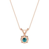 Solitaire Round Split Bail Necklace