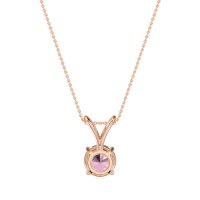 Solitaire Round Split Bail Necklace
