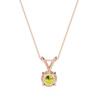 Solitaire Round Split Bail Necklace