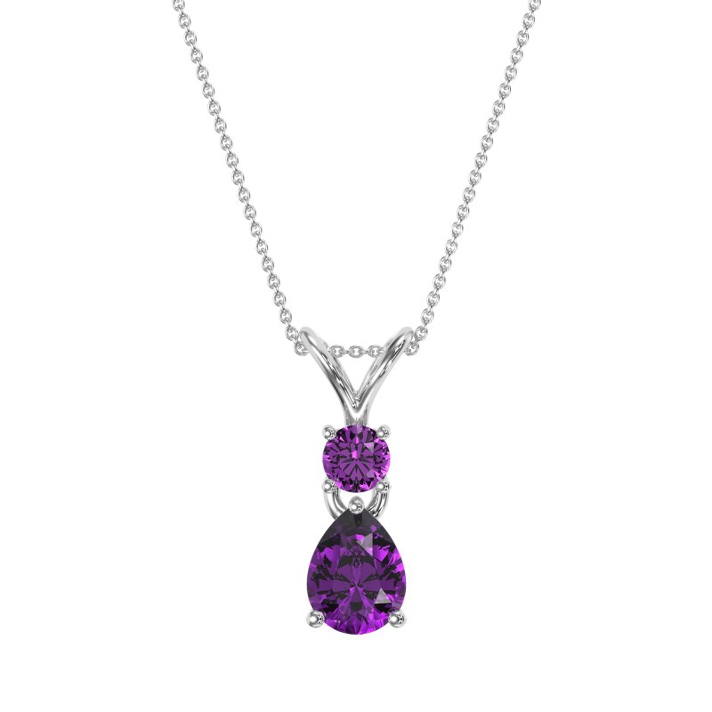 Round and Pear Dangling Necklace